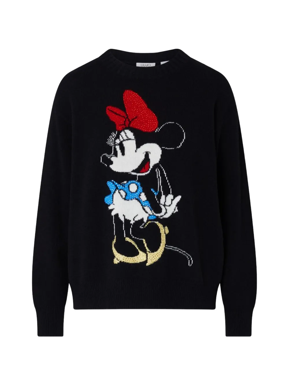 LIU JO Mrs Mouse wool jacquard sweater - Nero