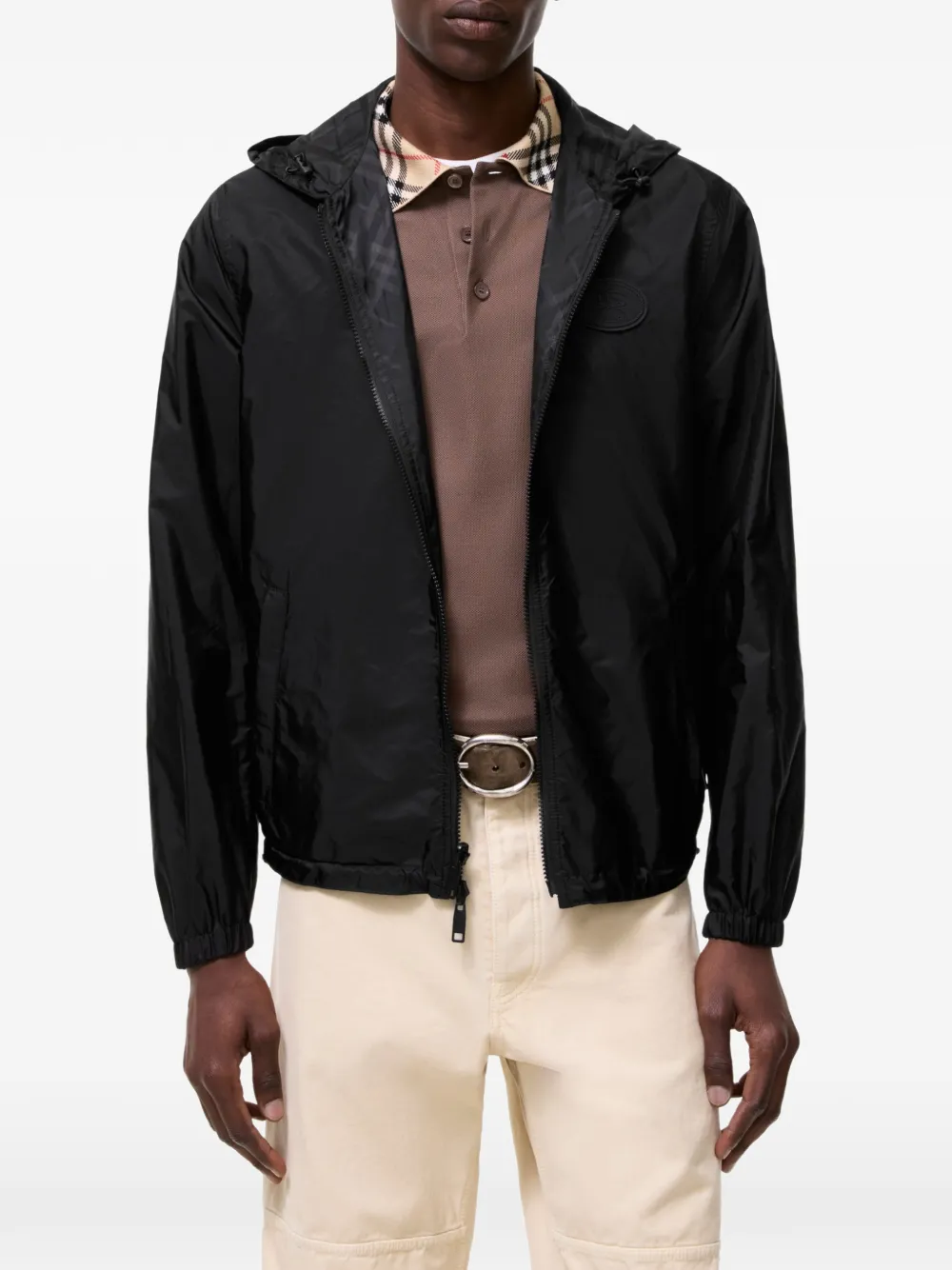 Burberry Newport omkeerbaar geruit jack met capuchon Zwart