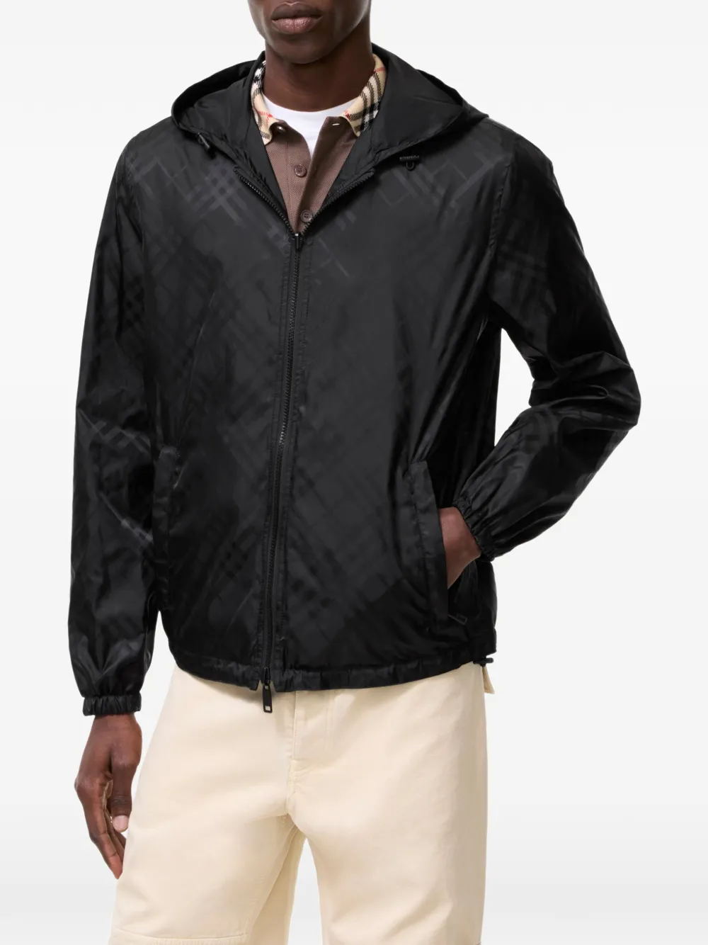 Burberry Newport omkeerbaar geruit jack met capuchon Zwart