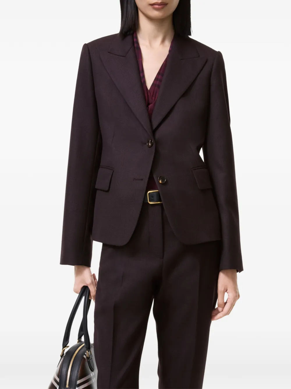 Burberry Geruit colbert Bruin