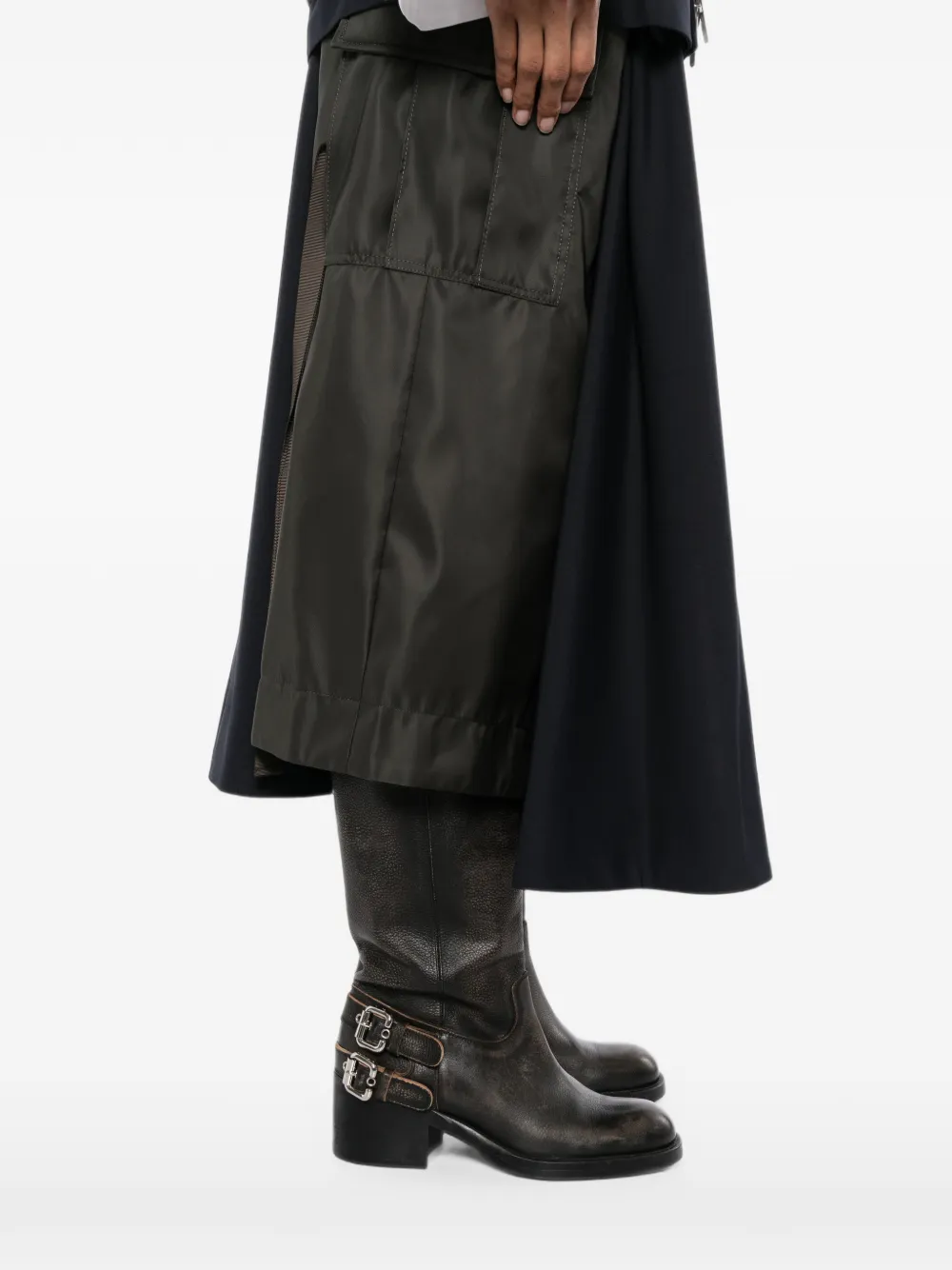 sacai Hybride rok met cargozak Zwart