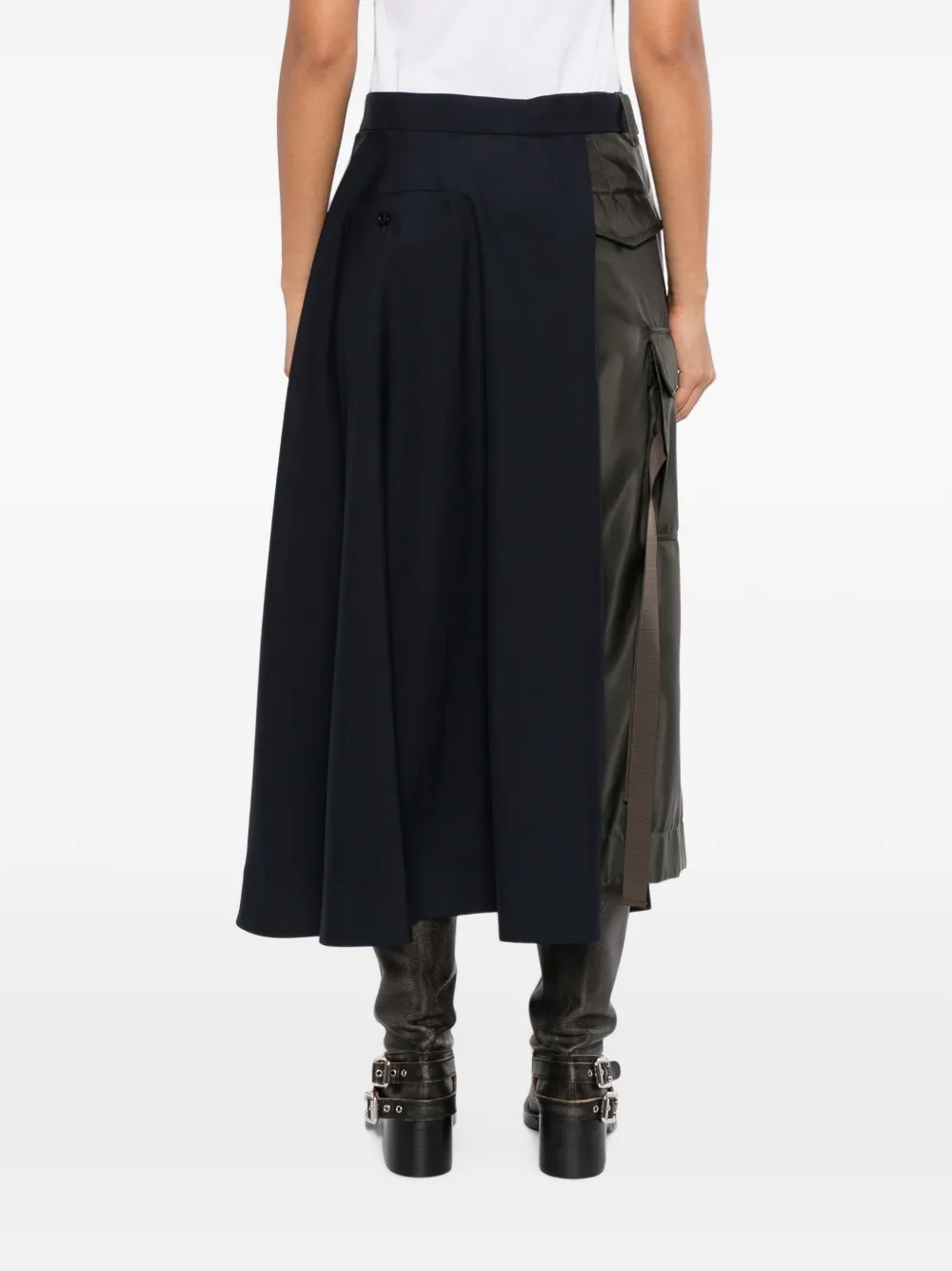 sacai Hybride rok met cargozak Zwart
