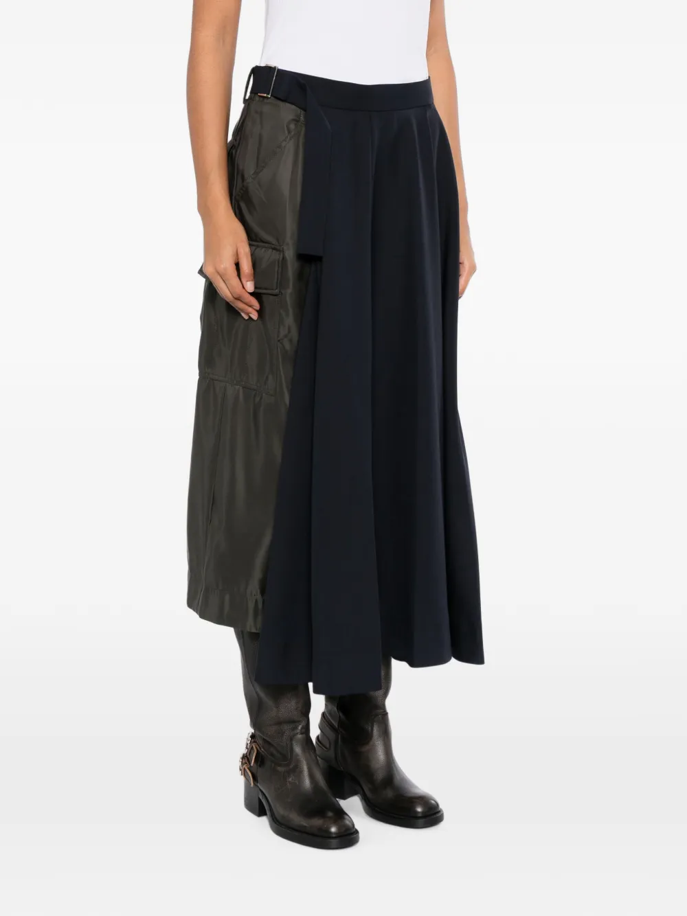 sacai Hybride rok met cargozak Zwart