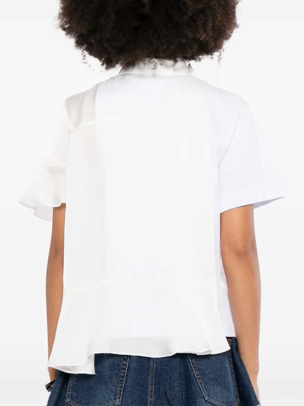 sacai Asymmetrisch T-shirt Wit
