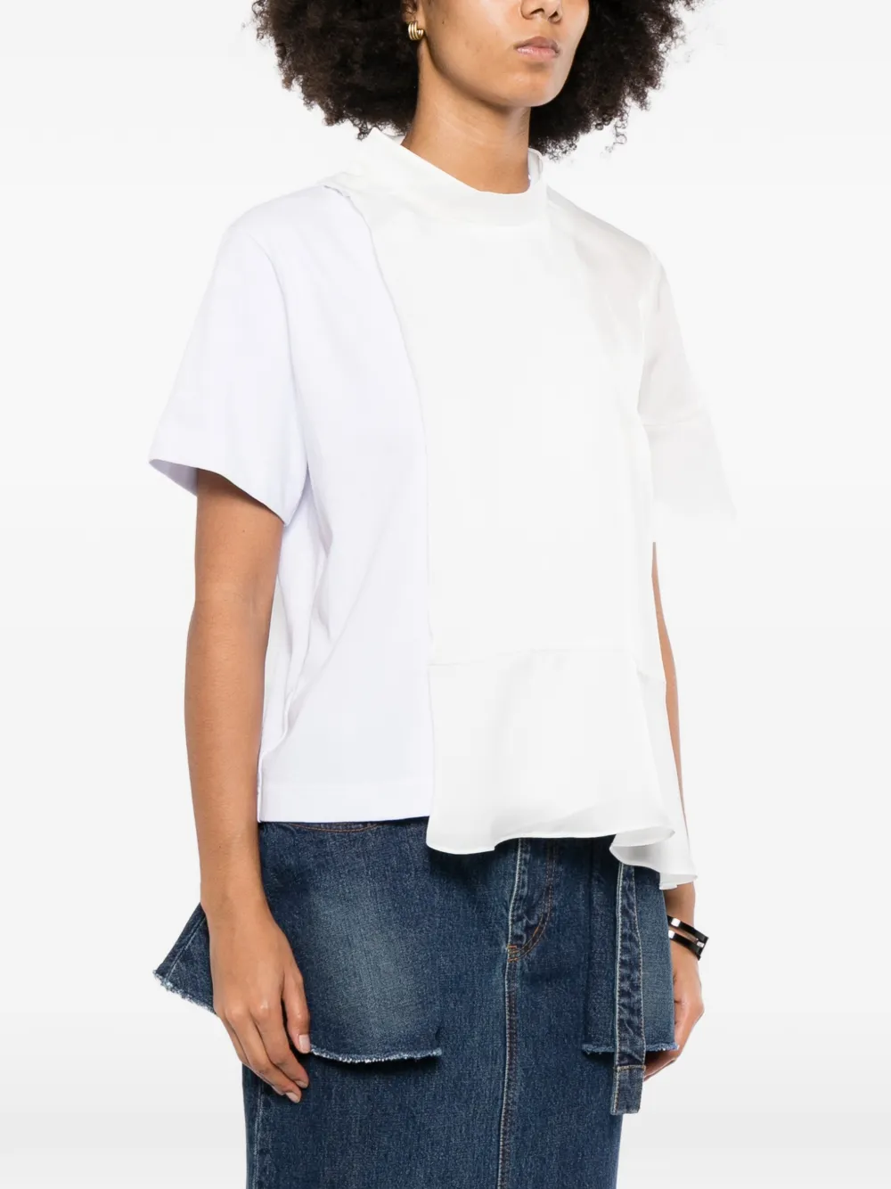 sacai Asymmetrisch T-shirt Wit