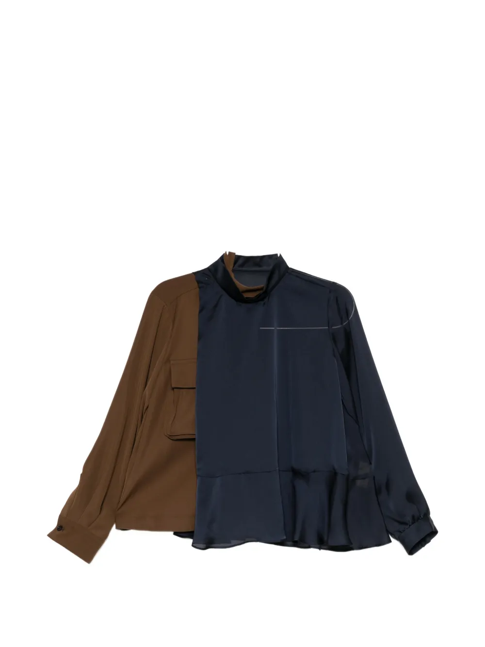 sacai panelled peplum-hem blouse