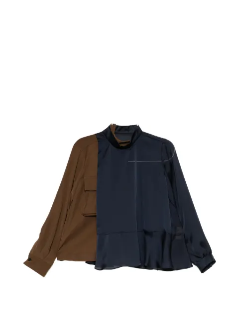 sacai panelled peplum-hem blouse