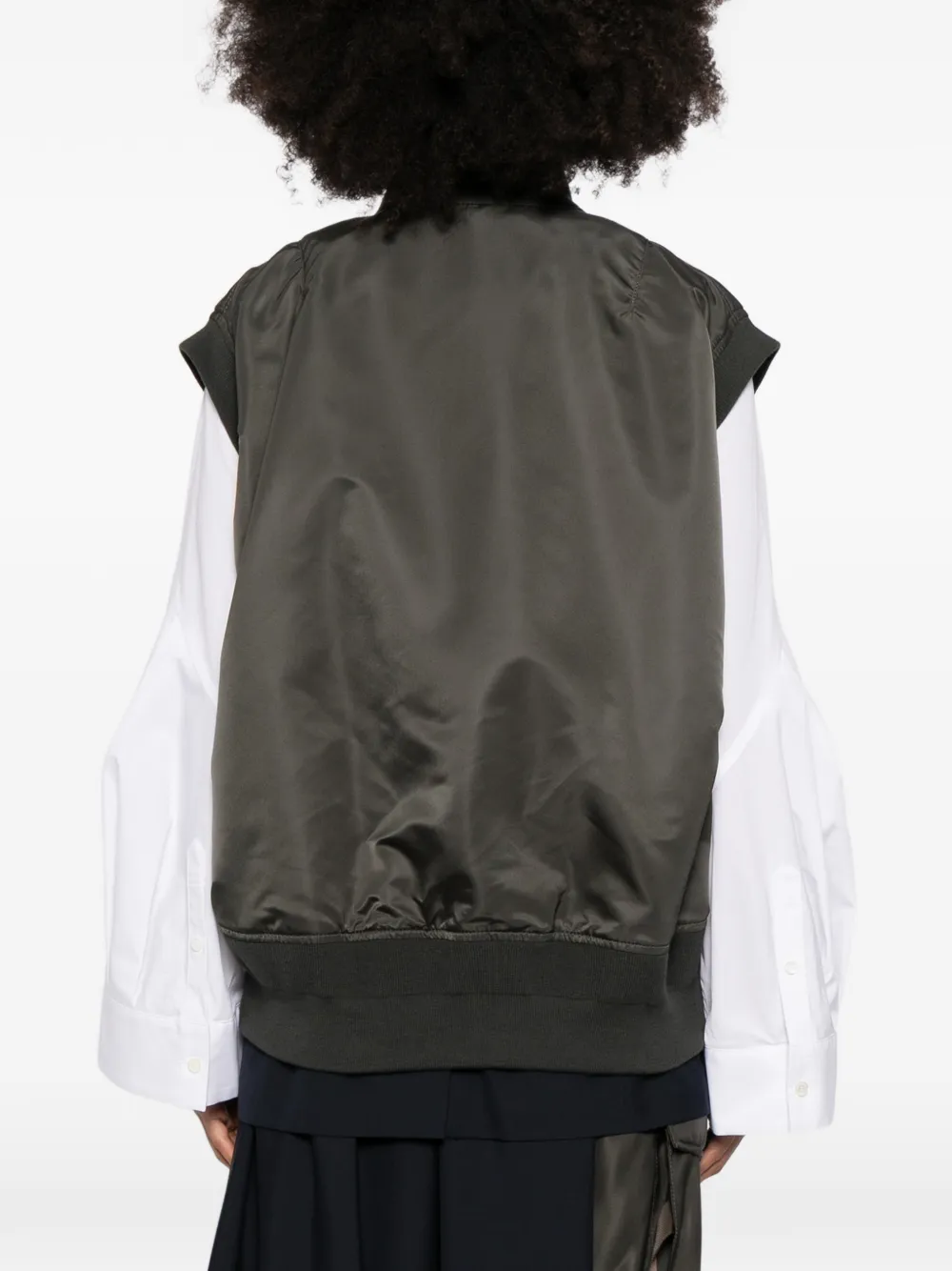 sacai layered bomber gilet Groen