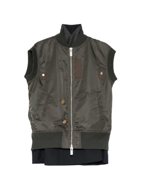 sacai layered bomber gilet