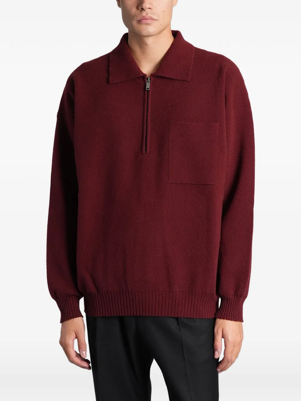 Roberto Collina quarter-zip chest-pocket polo shirt