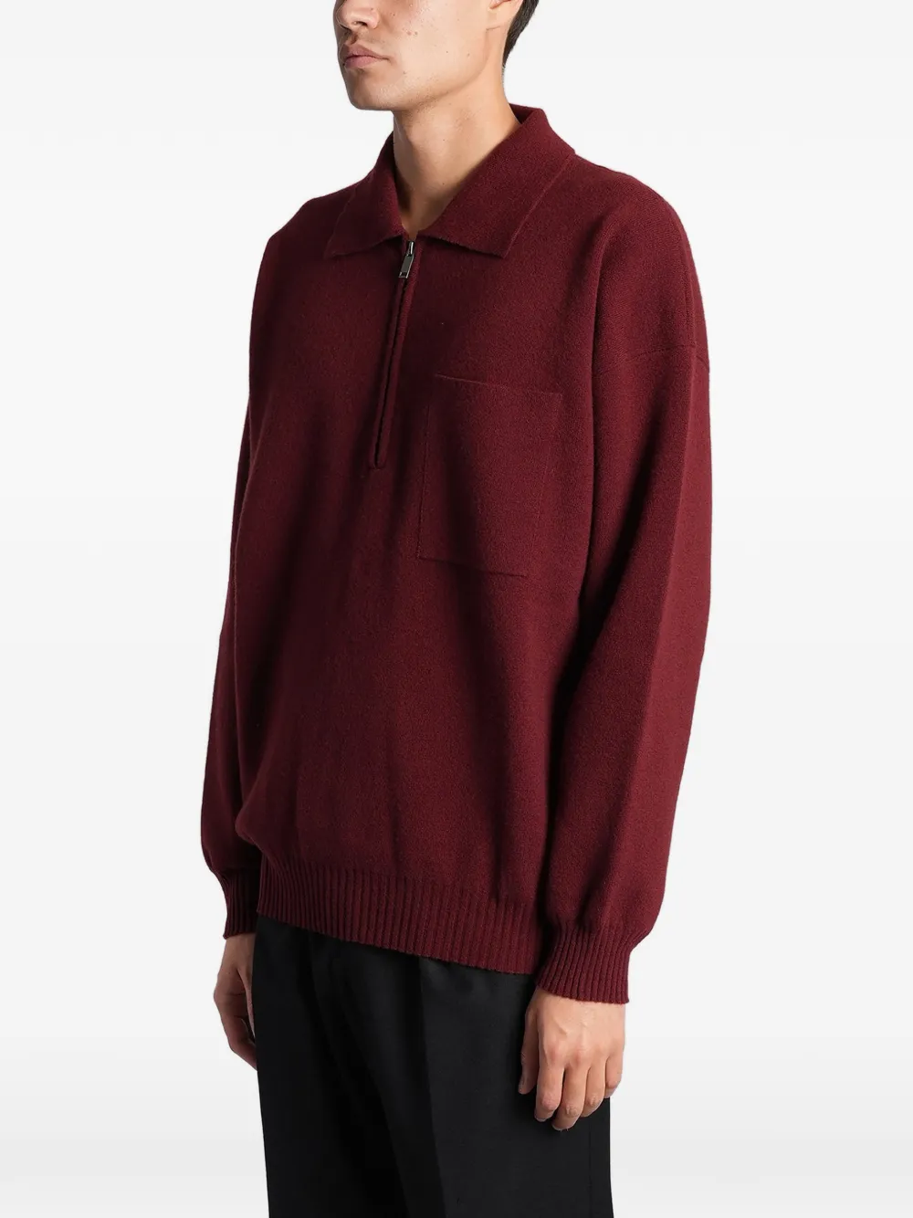 Roberto Collina Poloshirt met borstzak en kwartrits Rood