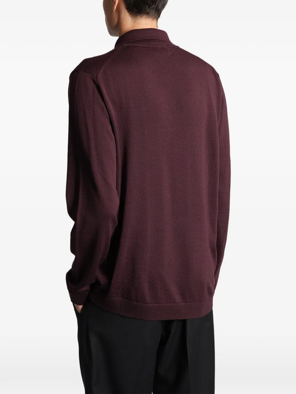 Roberto Collina Poloshirt met lange mouwen Rood