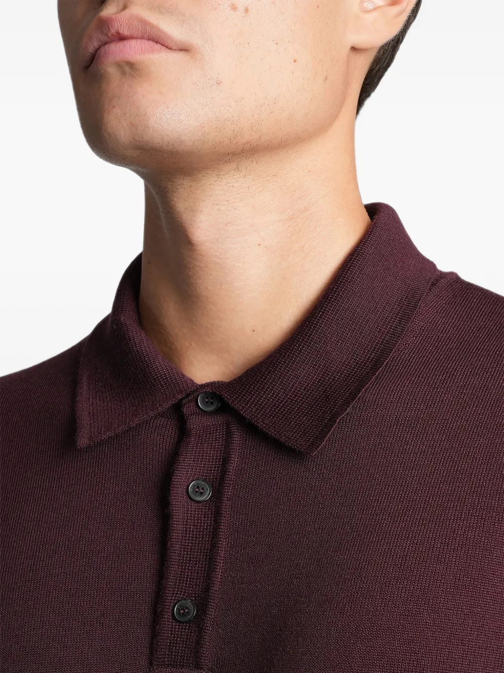 Roberto Collina Poloshirt met lange mouwen Rood