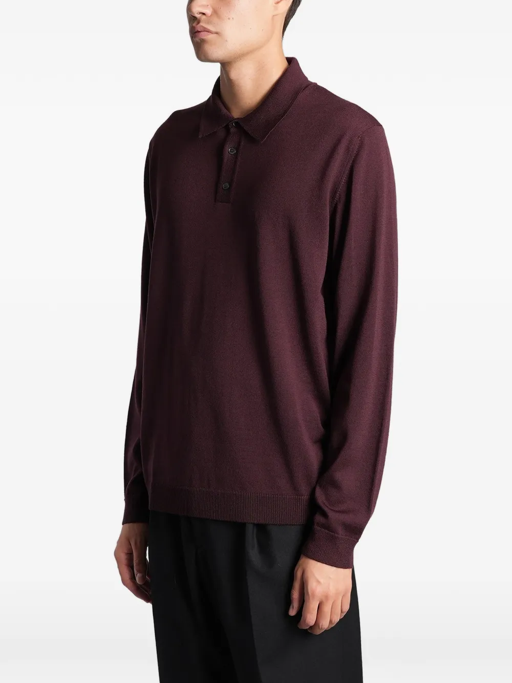 Roberto Collina Poloshirt met lange mouwen Rood