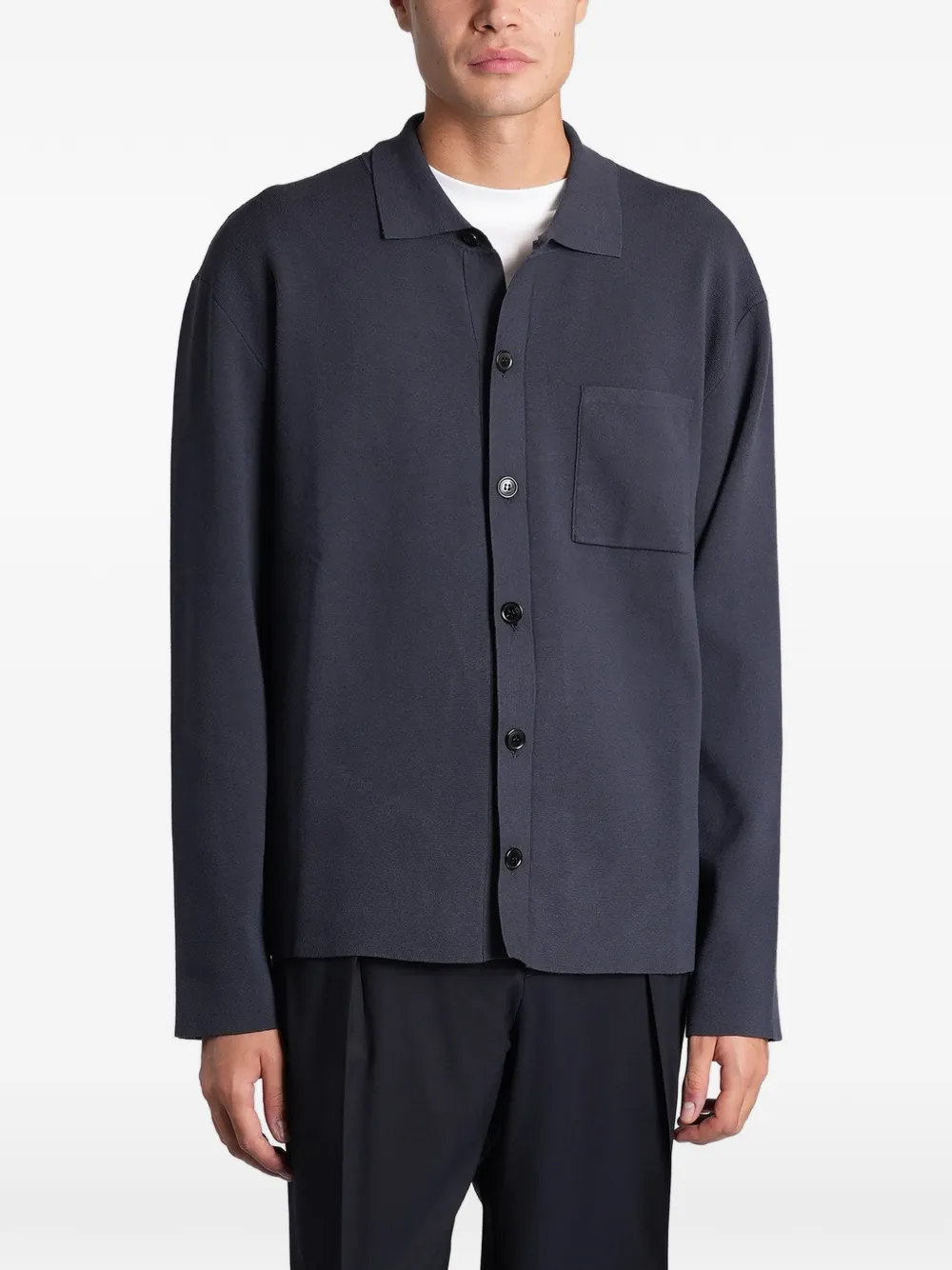 Roberto Collina fine-knit chest-pocket shirt