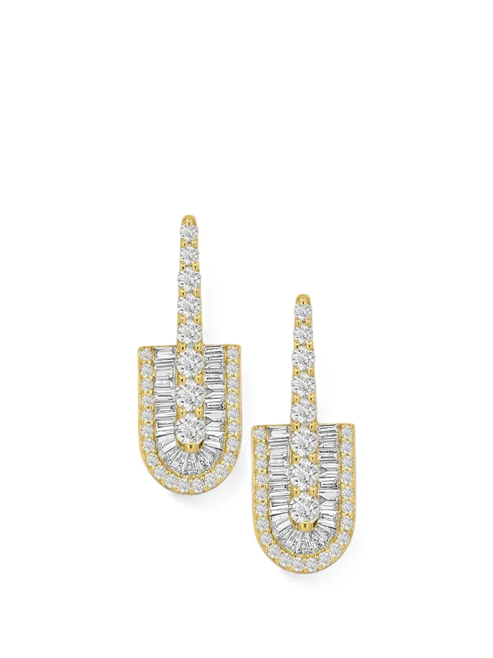 U LOS ANGELES diamond U drop earrings - Gold