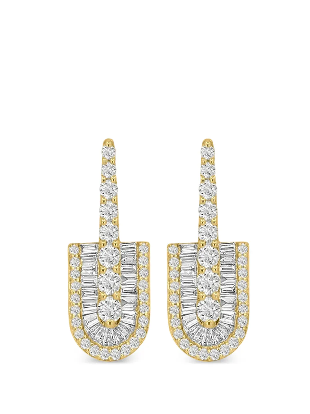 U LOS ANGELES diamond U drop earrings - Oro