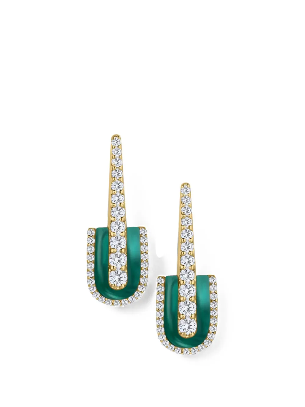 U LOS ANGELES U Drop malachite earrings - Gold