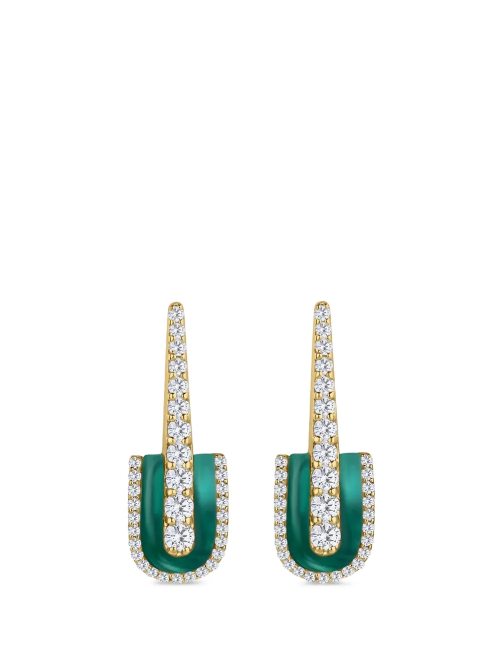 U LOS ANGELES U Drop malachite earrings - Oro