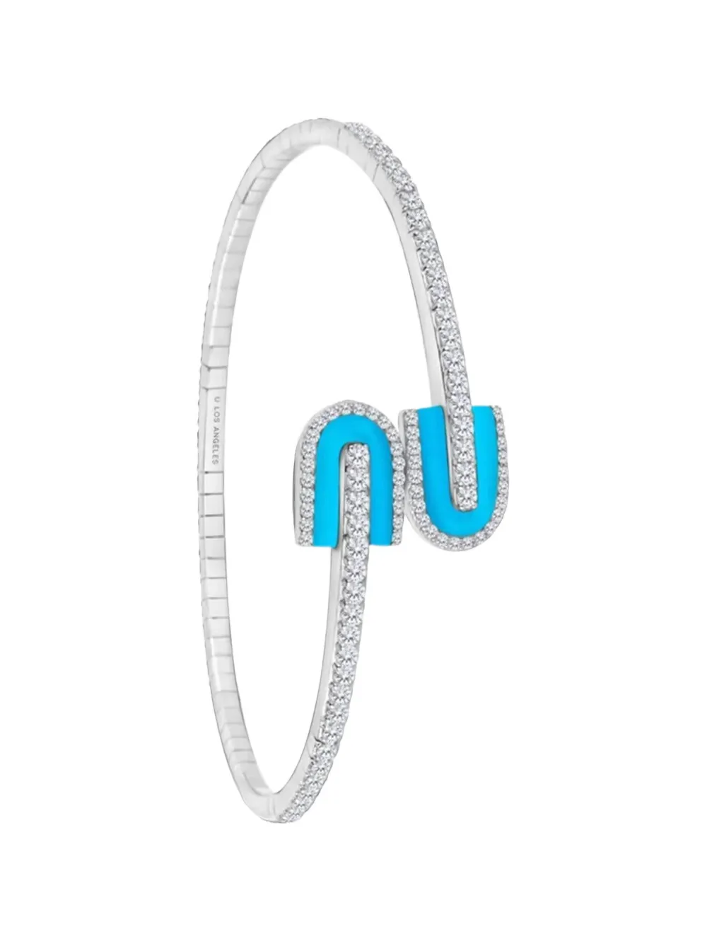 U LOS ANGELES U Duo diamond and turquoise bangle - Silber