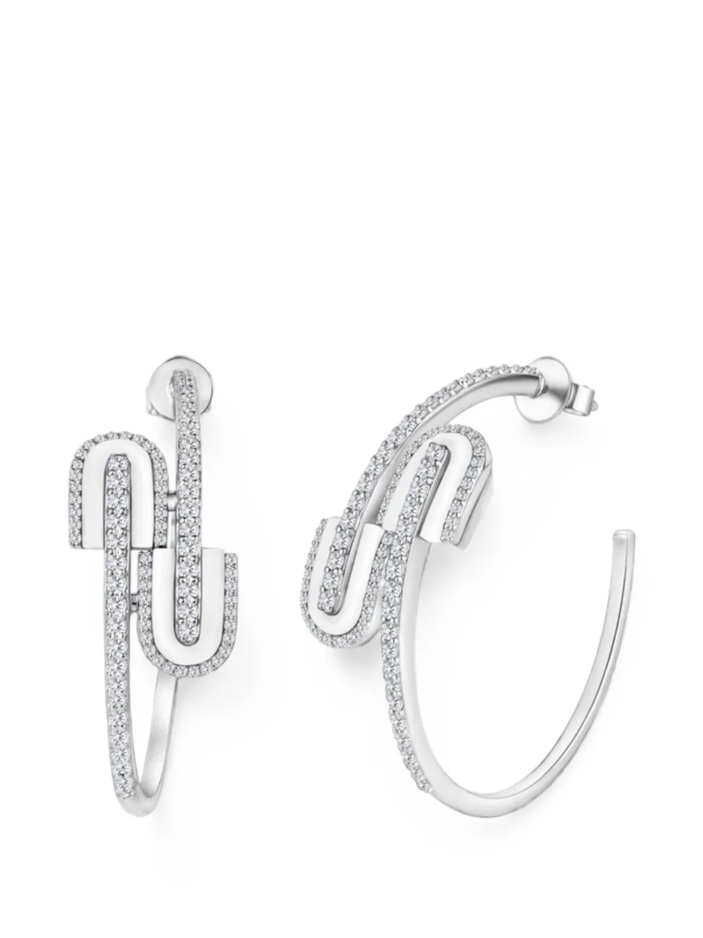 U LOS ANGELES U Hoops diamond earrings - Silber