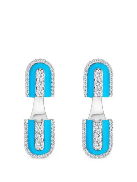 U LOS ANGELES turquoise and diamond floating earrings