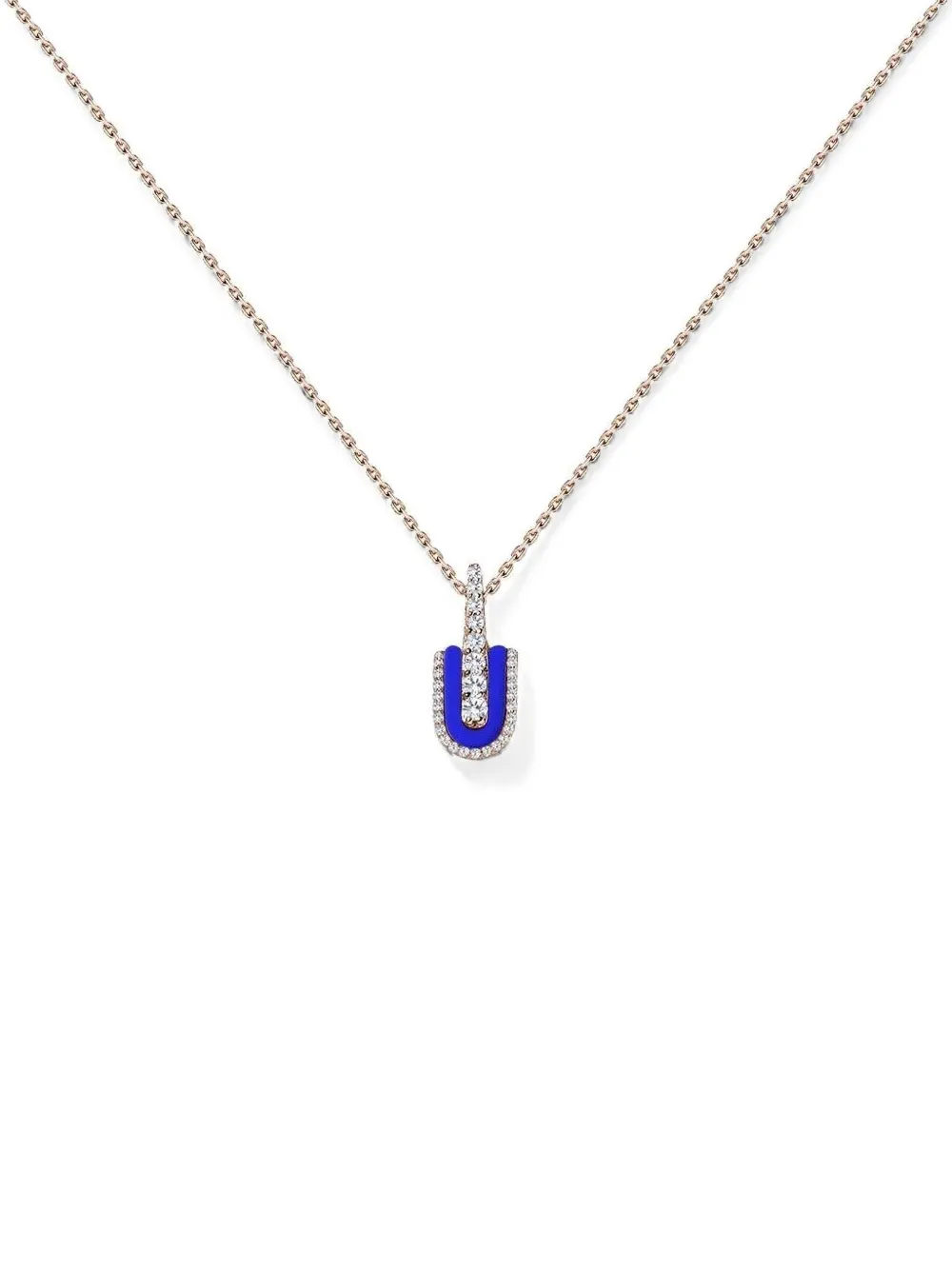 U LOS ANGELES Collana U Solo con lapislazzuli e diamanti - Rosa