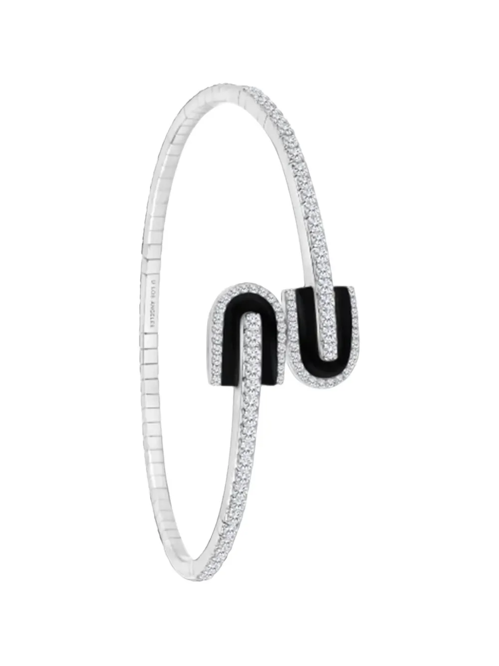 U LOS ANGELES U Duo diamond and onyx bracelet - Silber