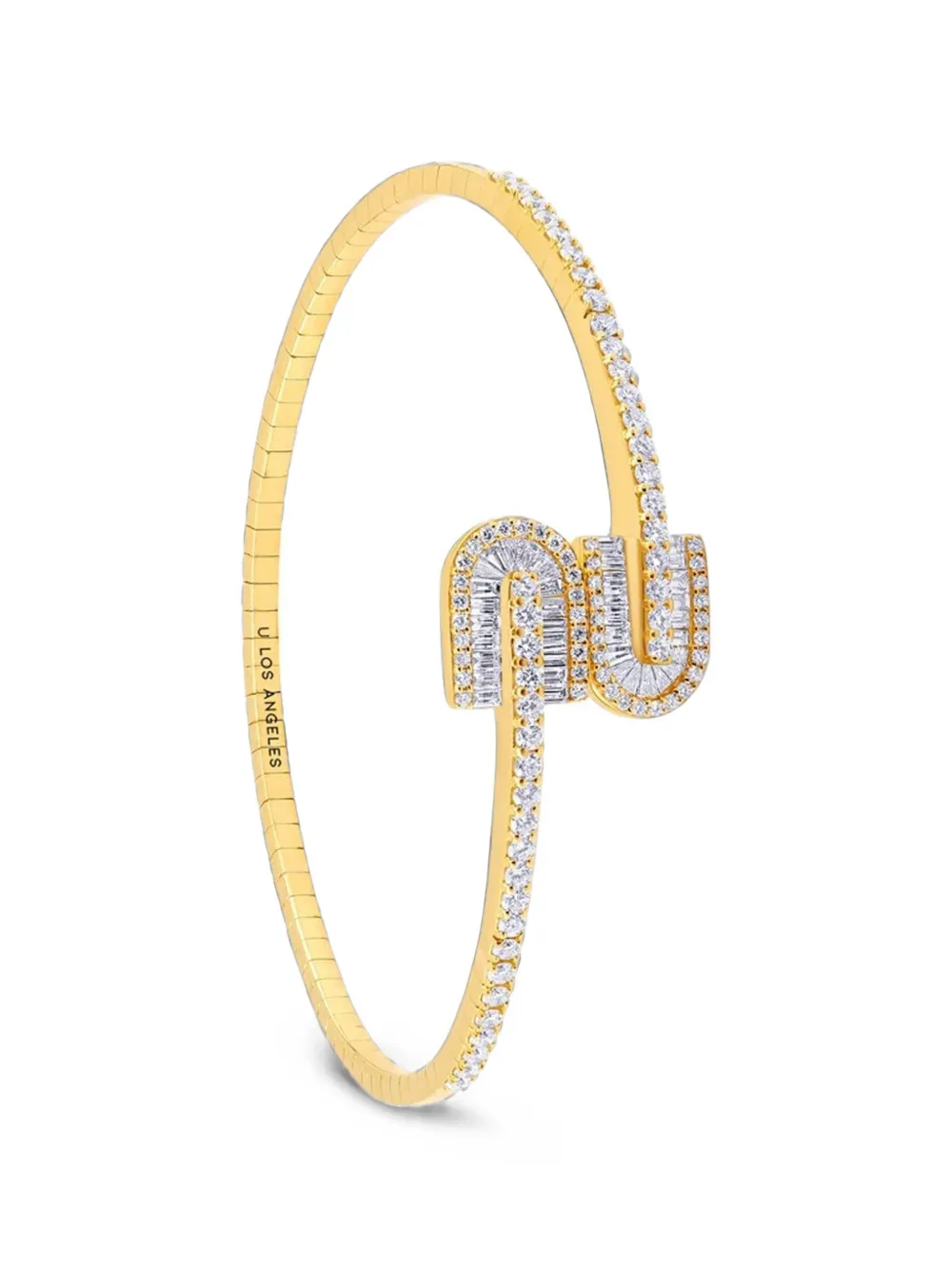 U LOS ANGELES Bracciale rigido U Duo con diamanti - Oro