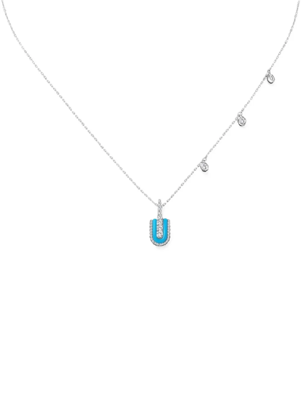 U LOS ANGELES U Solo turquoise and diamond necklace - Gold