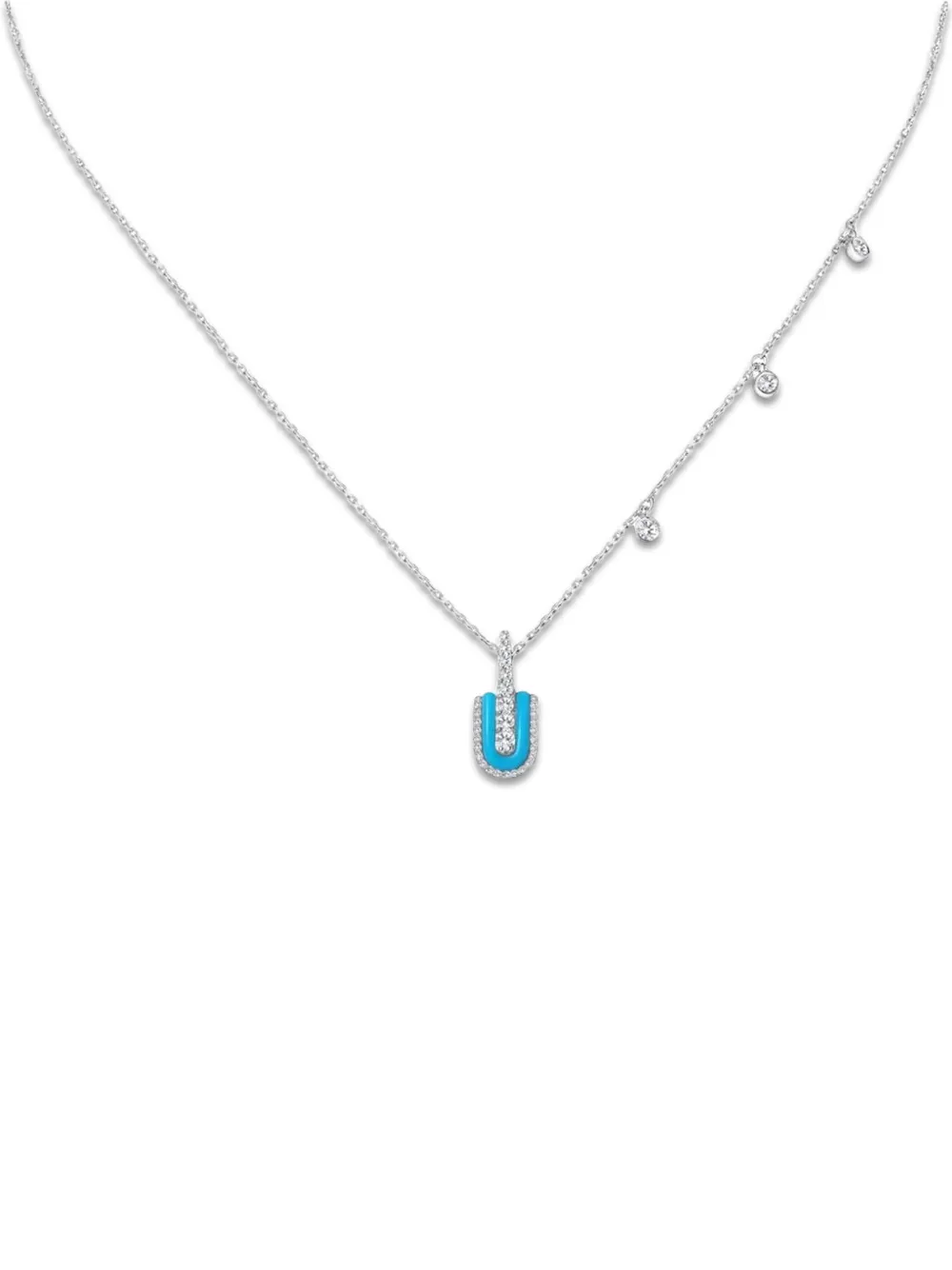 U LOS ANGELES U Solo turquoise and diamond necklace - Oro