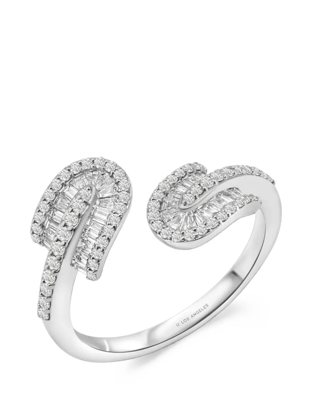 U LOS ANGELES diamond U Duo twist ring - Silber