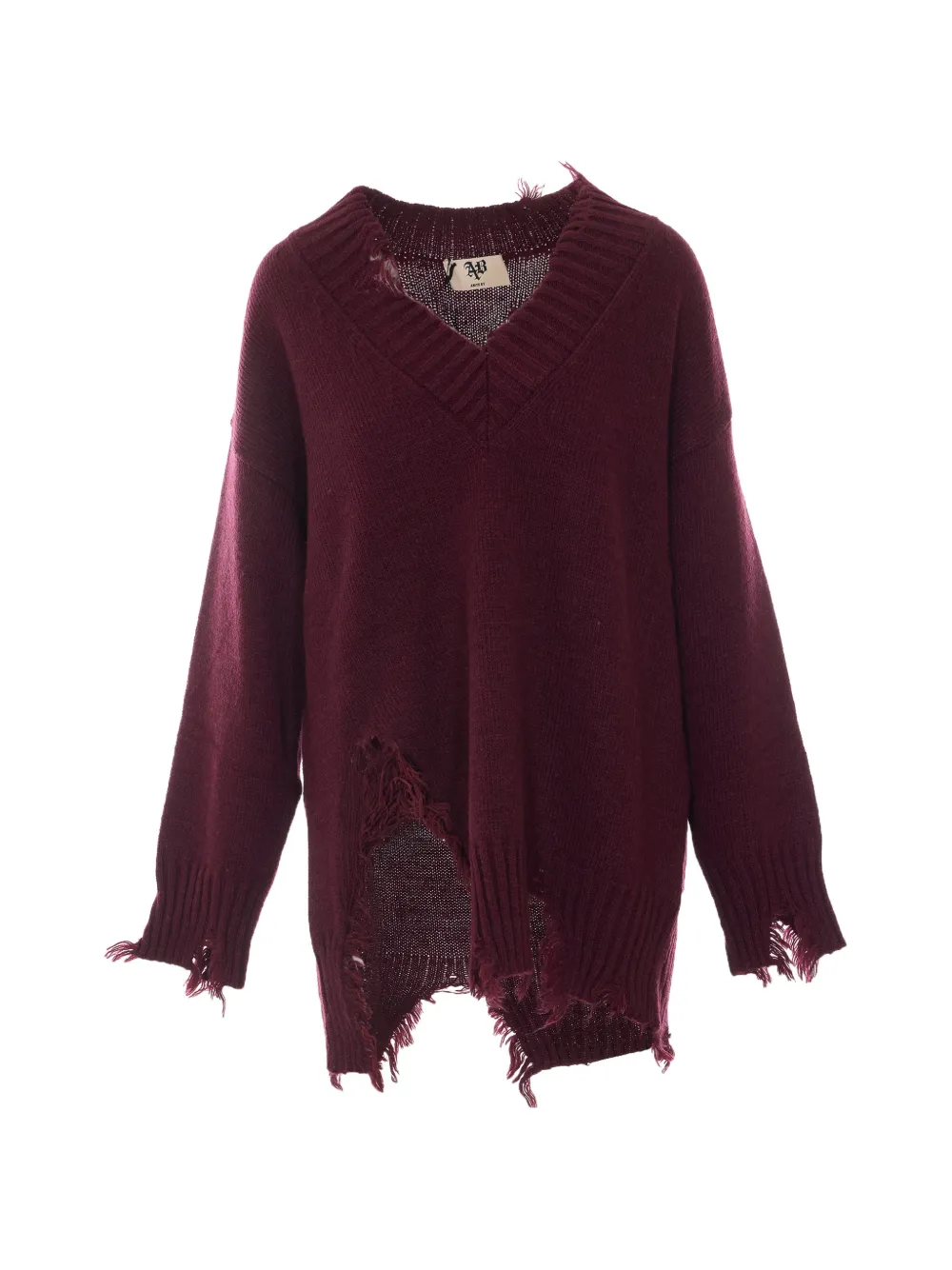 Aniye By distressed V-neck sweater - Rot