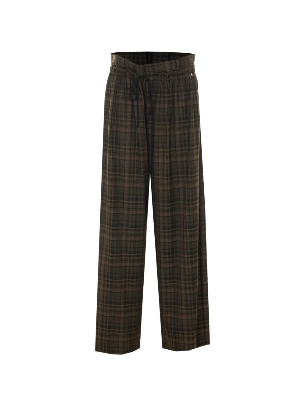 Aniye By check-motif drawstring-waist trousers