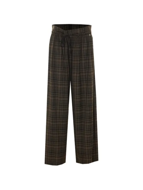 Aniye By check-motif drawstring-waist trousers