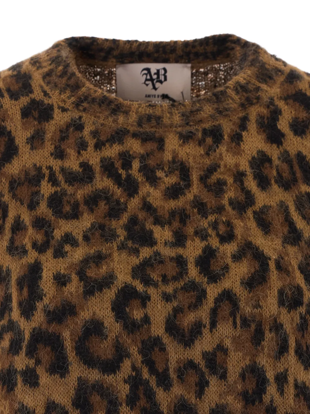 Aniye By Felly gerafelde trui met luipaardprint Bruin