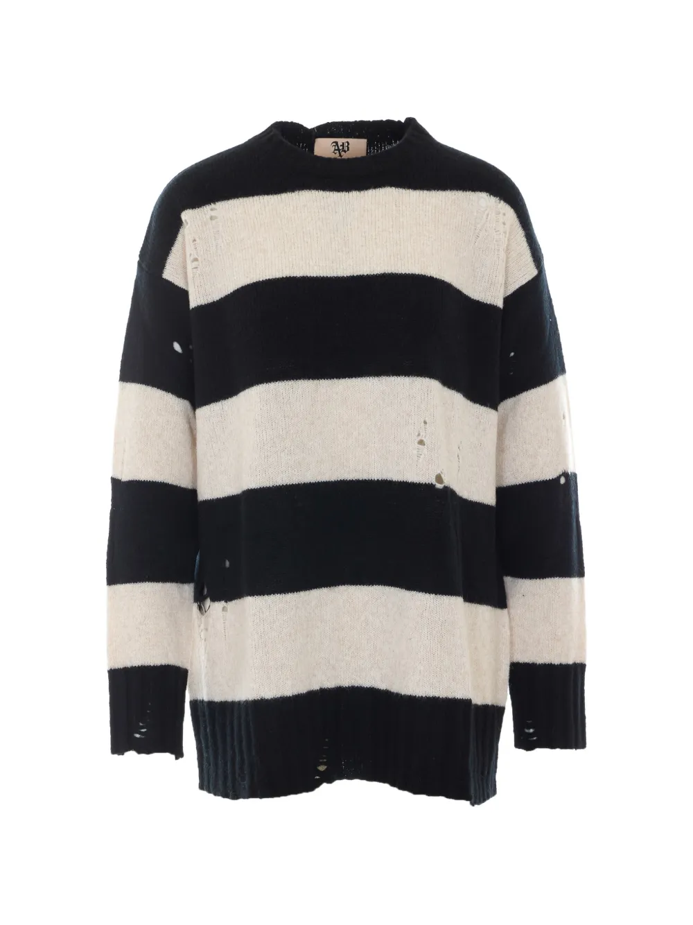 Aniye By Lilith distressed striped sweater - Schwarz