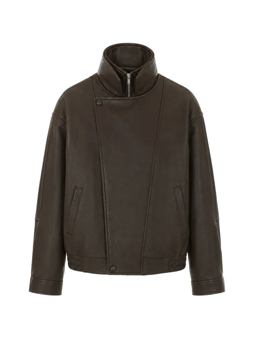 Eleh high-neck zip-up jacket - Braun
