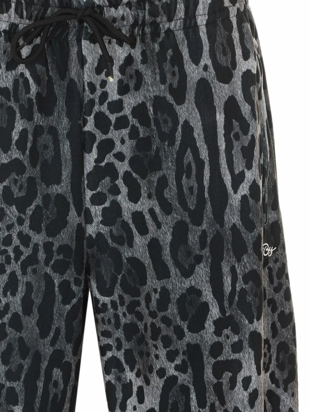 Aniye By Jodie trainingsbroek met luipaardprint en kanten afwerking Grijs