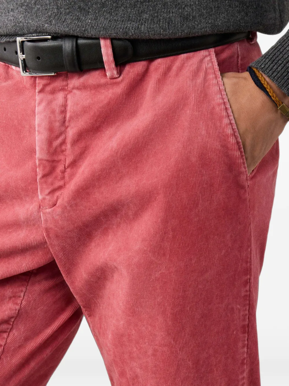 Hackett London Kensington ribfluwelen broek Rood