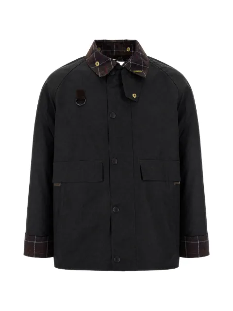 Barbour Spey waxed-cotton check-trim jacket