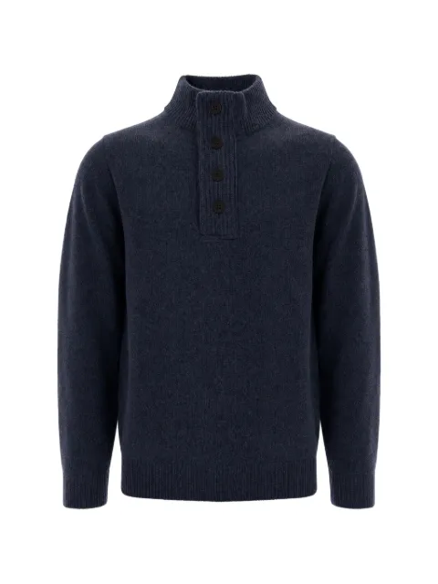 Barbour button-up elbow-patch sweater