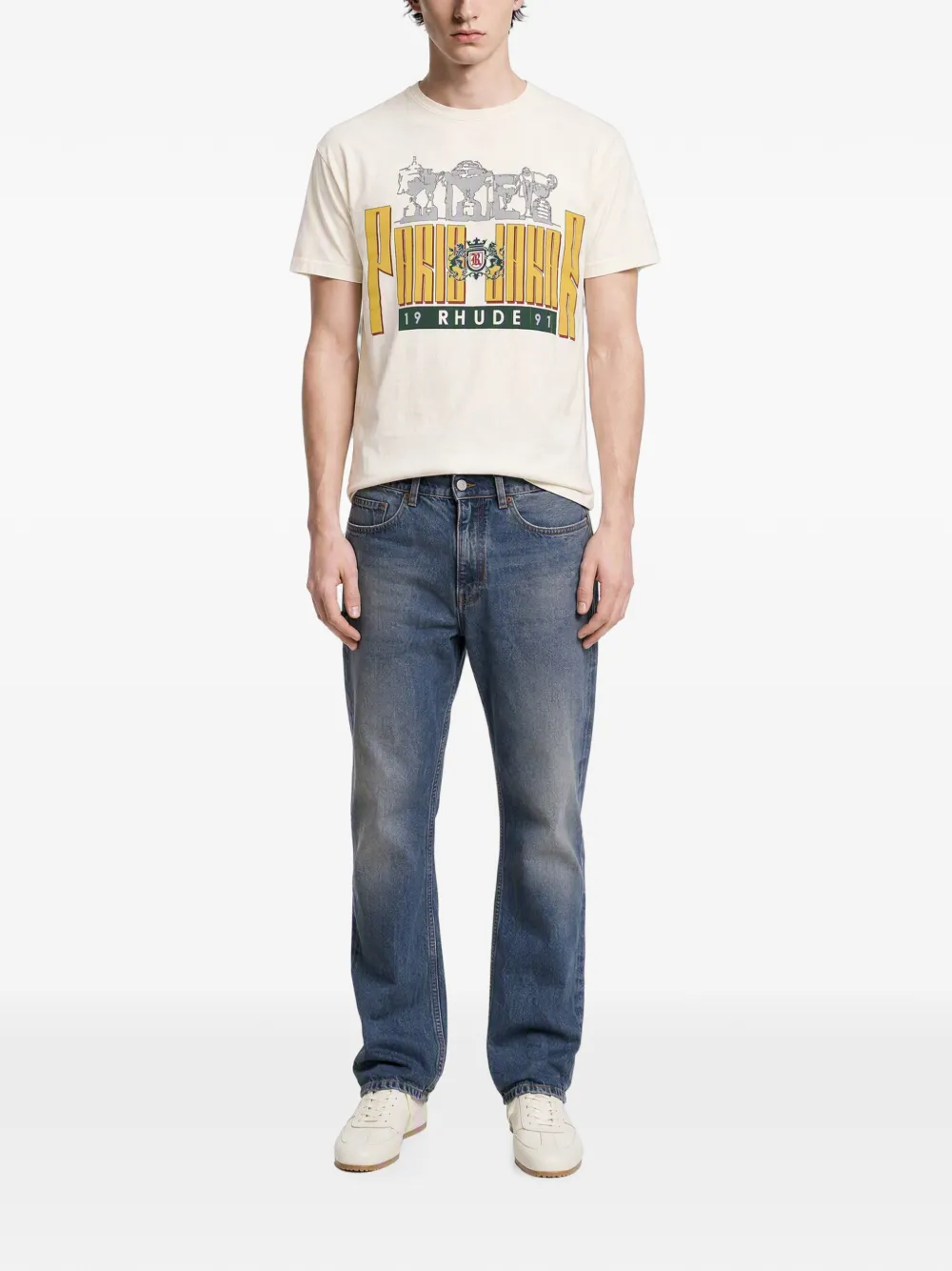 RHUDE Trofeo graphic-print T-shirt Beige