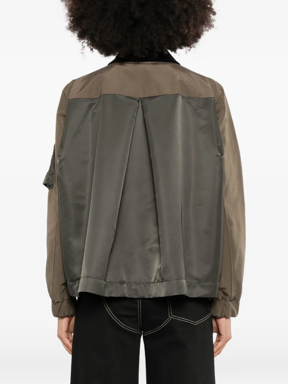 sacai Jack met fluwelen kraag en rits Bruin