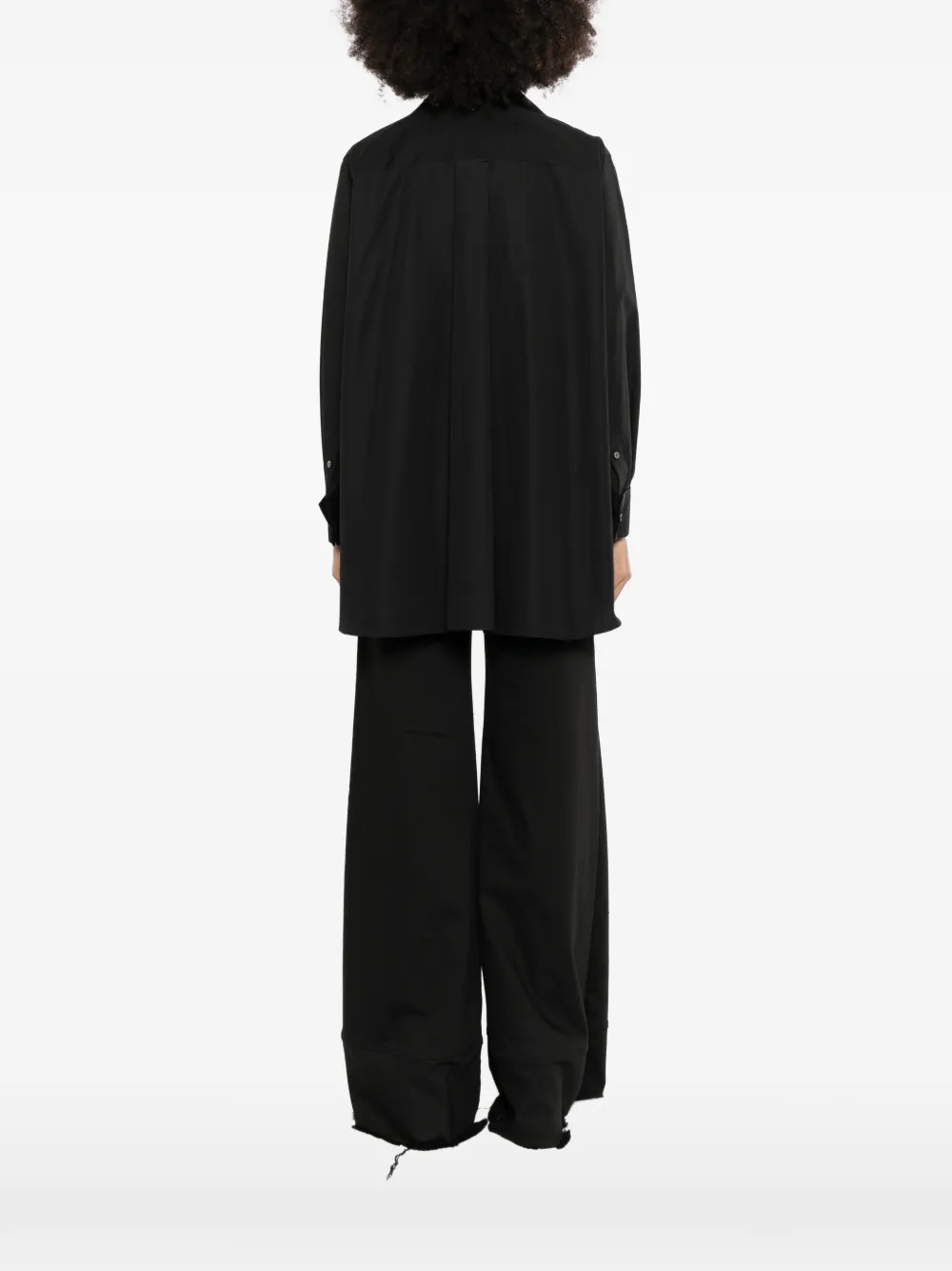 sacai double-breasted layered top Zwart