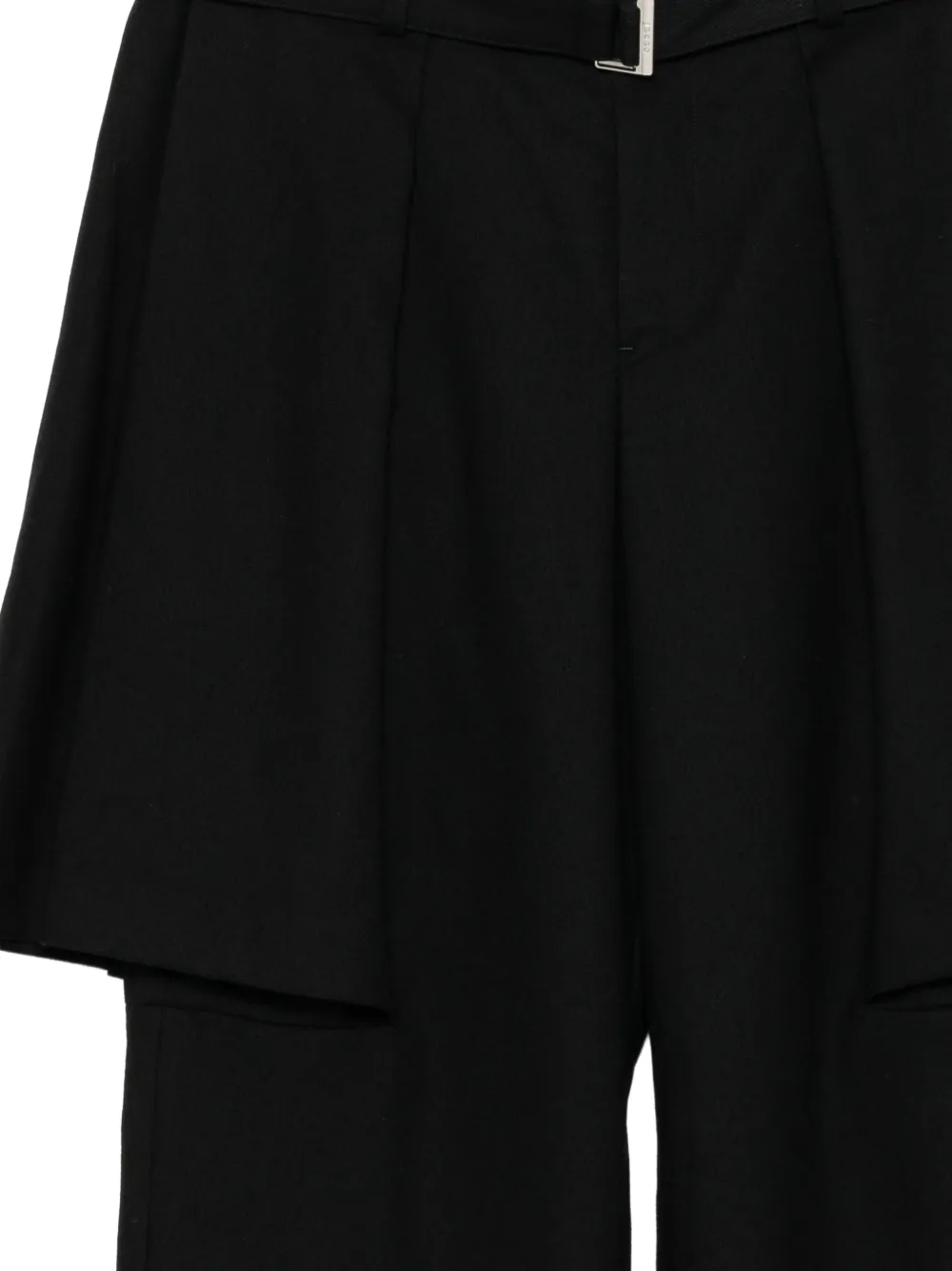 sacai Gelaagde broek met ceintuur Zwart