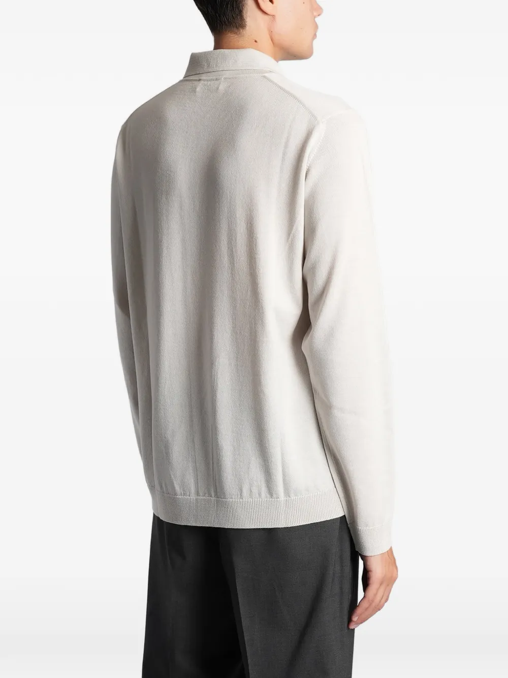 Roberto Collina Poloshirt met lange mouwen Grijs