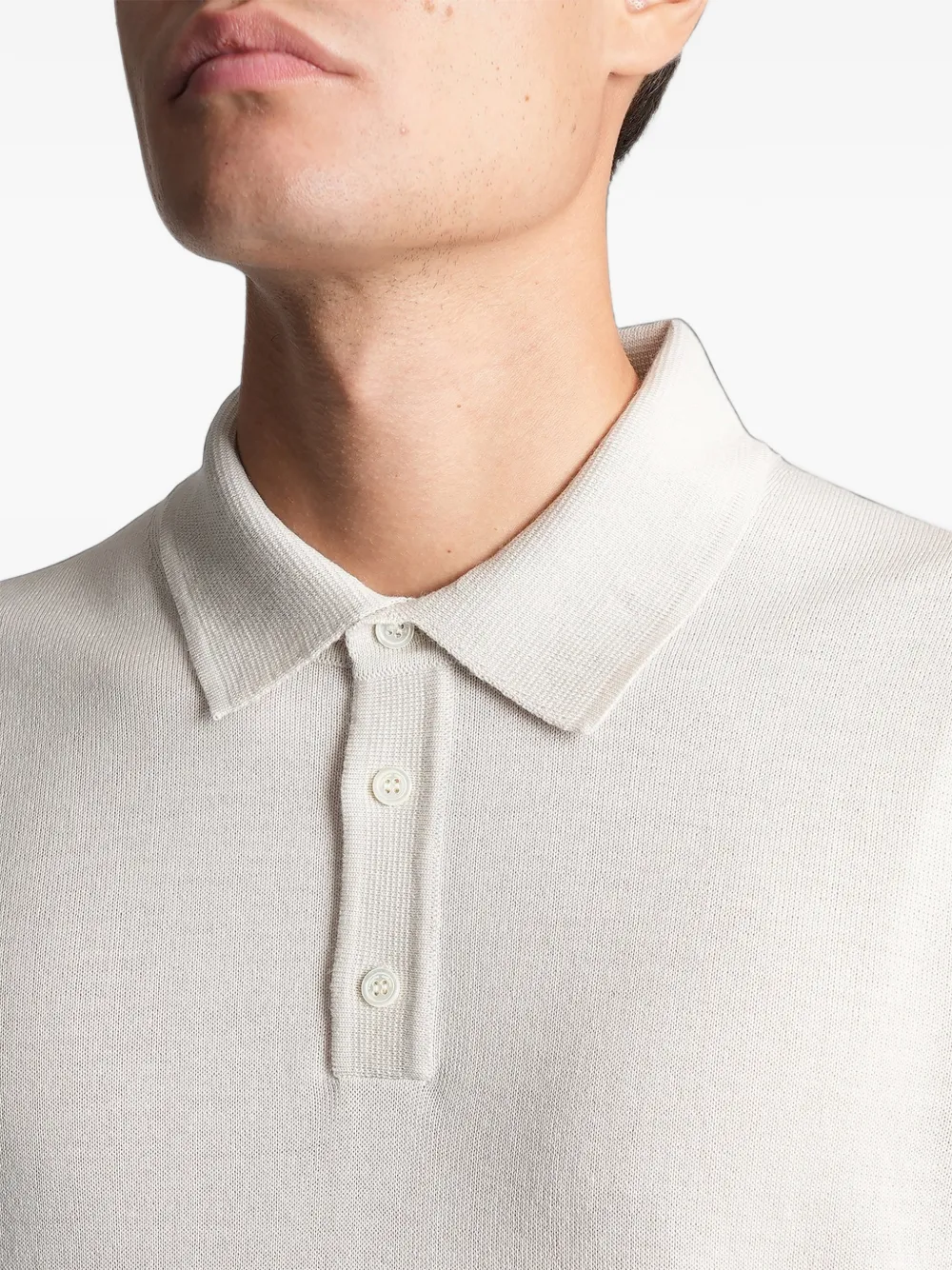 Roberto Collina Poloshirt met lange mouwen Grijs