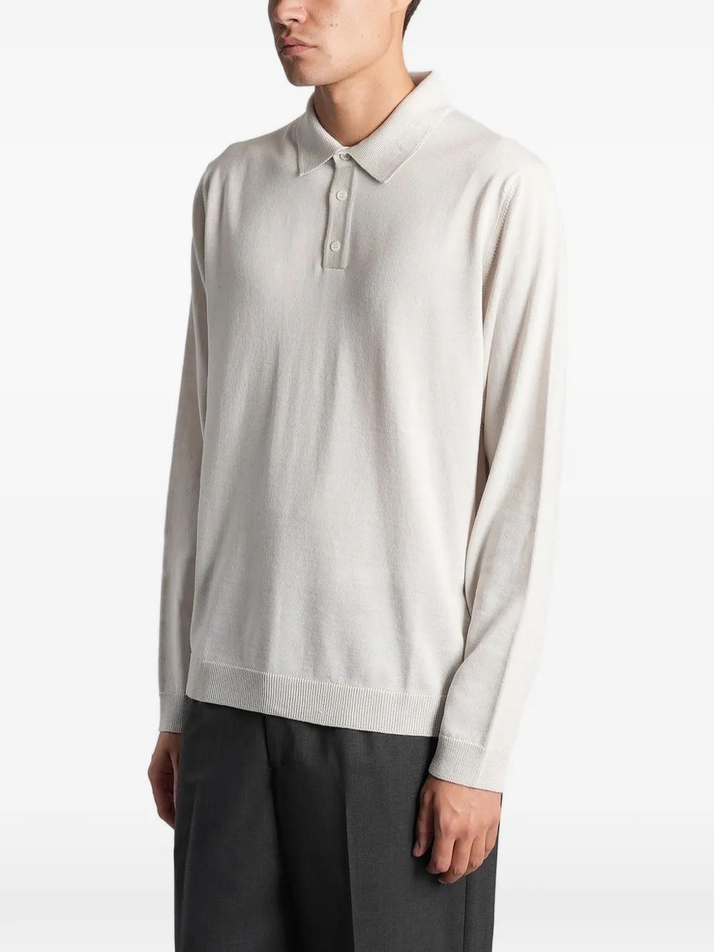Roberto Collina Poloshirt met lange mouwen Grijs