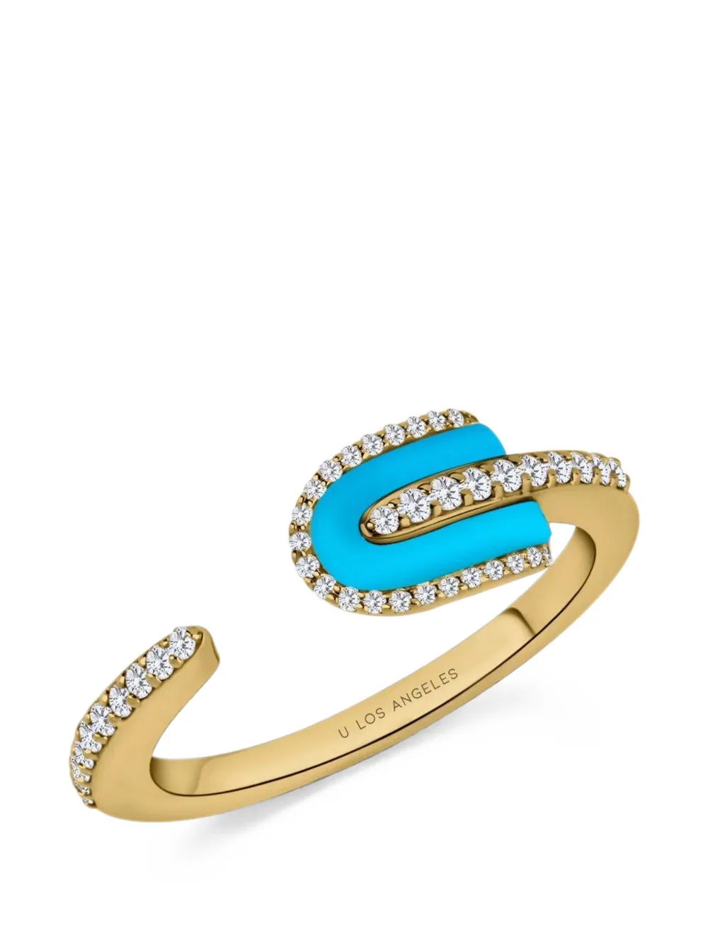 U LOS ANGELES U Solo turquoise and diamond ring - Gold